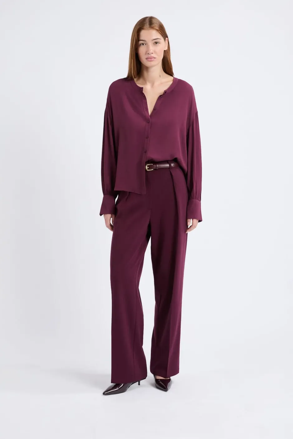 ETAM Corte Ancho|Pantalones|Pantalón ancho recto MORADO
