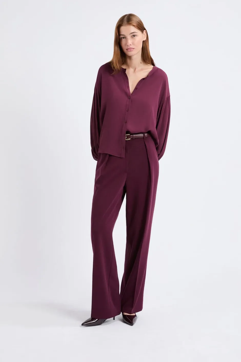 ETAM Corte Ancho|Pantalones|Pantalón ancho recto MORADO