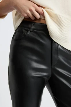 ETAM Corte Ancho|Pantalones|Pantalón anchos con efecto piel NEGRO