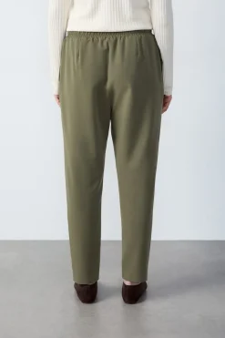 ETAM Pantalones|Pitillo|Pantalón corte cigarette con lazada ARCILLA