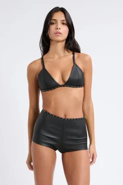 ETAM Talle Alto|Culotte|Pantalón corto de cuero NEGRO
