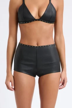 ETAM Talle Alto|Culotte|Pantalón corto de cuero NEGRO