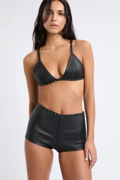 ETAM Talle Alto|Culotte|Pantalón corto de cuero NEGRO