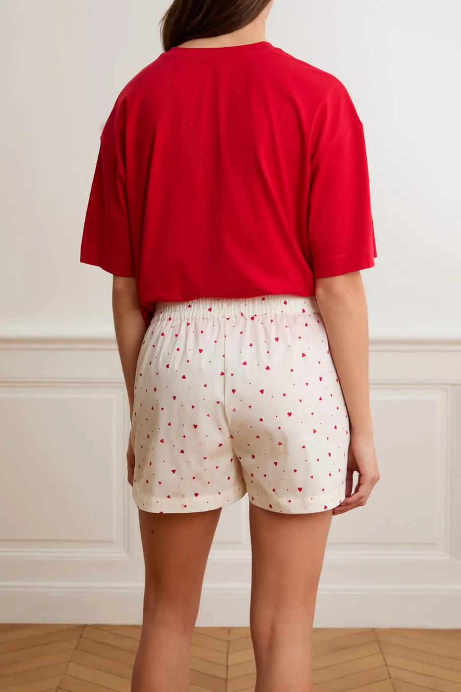ETAM Los Pijamas Más Responsables|Partes De Abajo De Pijama|Pantalón corto de pijama con estampado de corazones y algodón IMP FD crudo