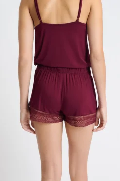 ETAM Partes De Abajo De Pijama|Los Pijamas Más Responsables|Pantalón corto de pijama con detalle de encaje VIOLETA