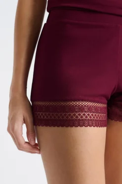 ETAM Partes De Abajo De Pijama|Los Pijamas Más Responsables|Pantalón corto de pijama con detalle de encaje VIOLETA