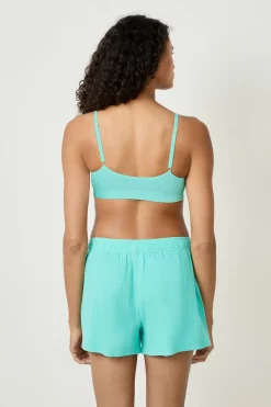 ETAM Partes De Abajo De Pijama|Los Pijamas Más Responsables|Pantalón corto de pijama de algodón AZUL CIELO
