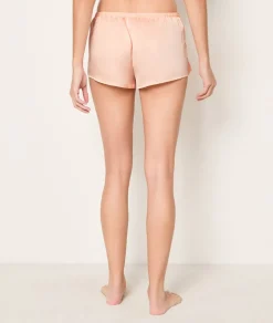 ETAM Partes De Abajo De Pijama|Pantalón corto de pijama de satén con detalles de encaje ROSA EMPOLVADO