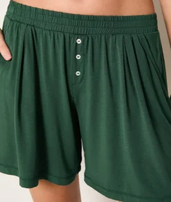 ETAM Partes De Abajo De Pijama|Los Pijamas Más Responsables|Pantalón corto de pijama de modal VERDE ABETO