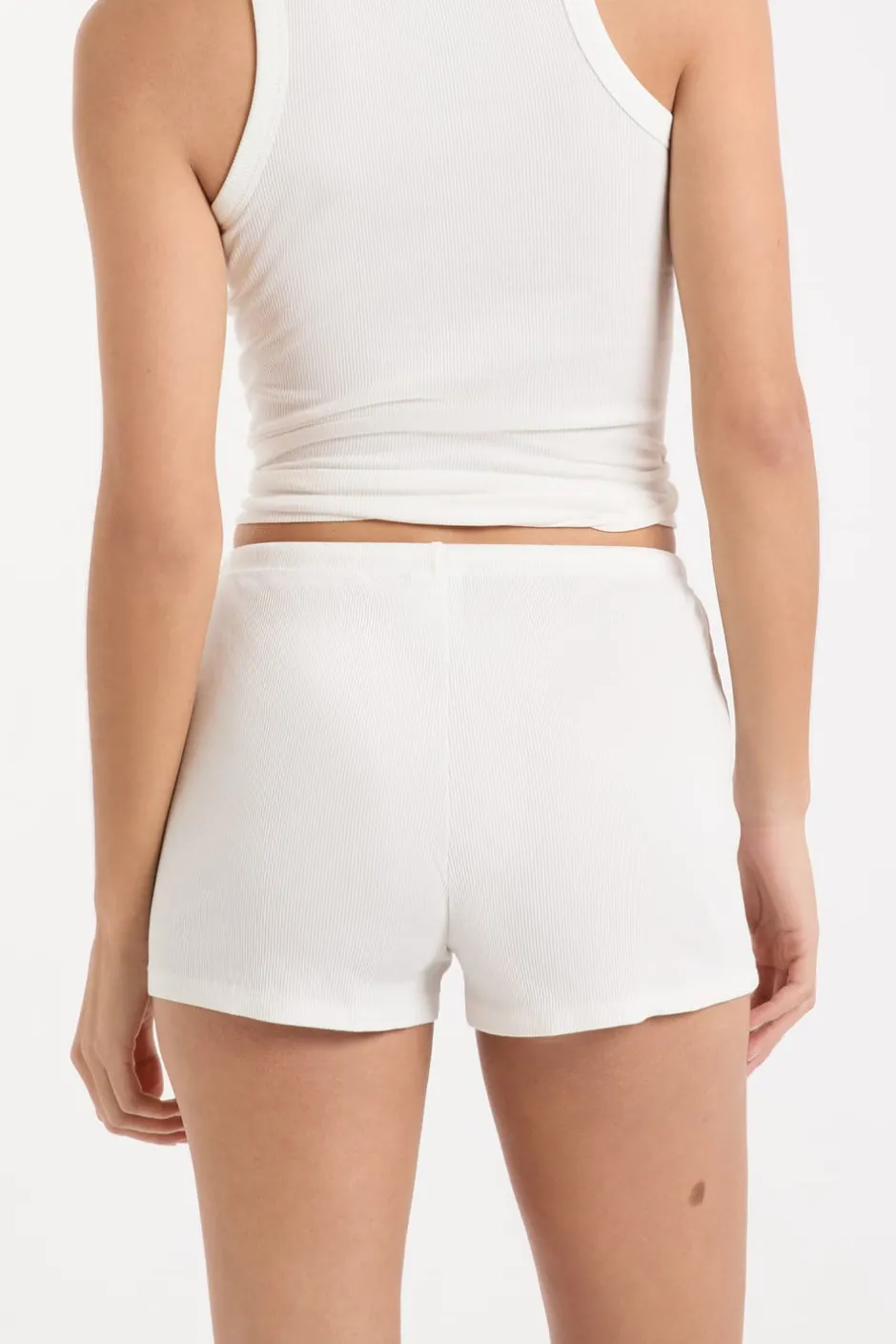 ETAM Los Pijamas Más Responsables|Pijamas Esenciales|Pantalón corto de pijama de algodón BLANCO