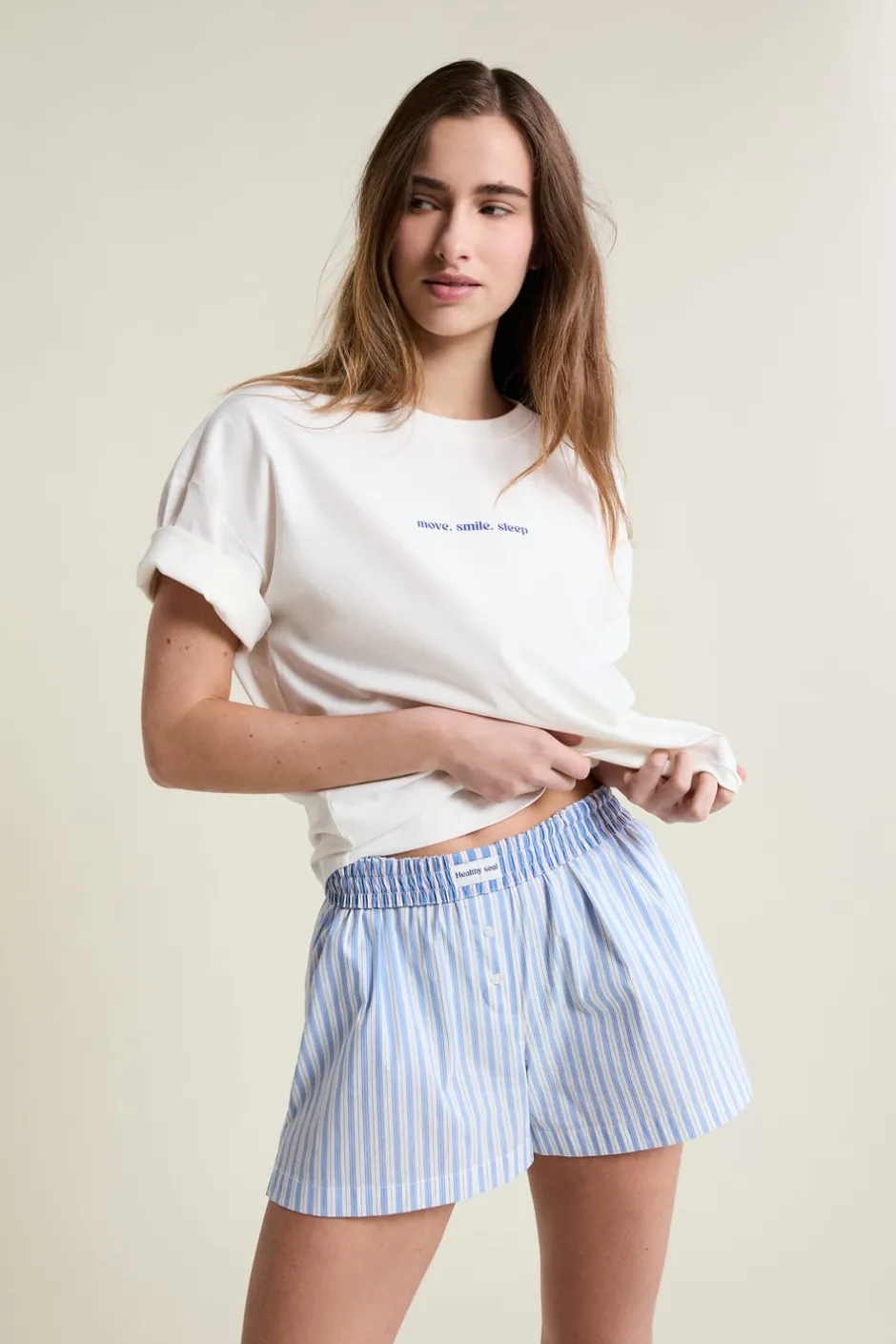 ETAM Los Pijamas Más Responsables|Partes De Abajo De Pijama|Pantalón corto de pijama estampado con algodón AZUL CIELO