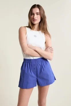 ETAM Los Pijamas Más Responsables|Partes De Abajo De Pijama|Pantalón corto de pijama estampado con algodón AZUL REAL