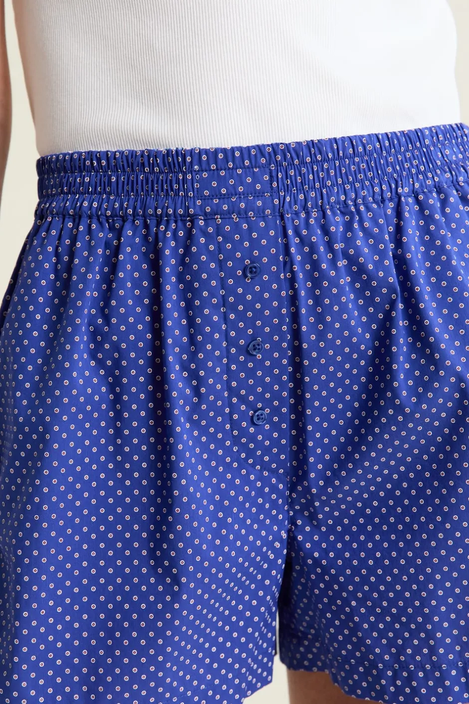 ETAM Los Pijamas Más Responsables|Partes De Abajo De Pijama|Pantalón corto de pijama estampado con algodón AZUL REAL