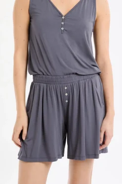 ETAM Pijamas Esenciales|Partes De Abajo De Pijama|Pantalón corto de pijama liso ANTRACITA