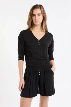 ETAM Pijamas Esenciales|Partes De Abajo De Pijama|Pantalón corto de pijama liso NEGRO