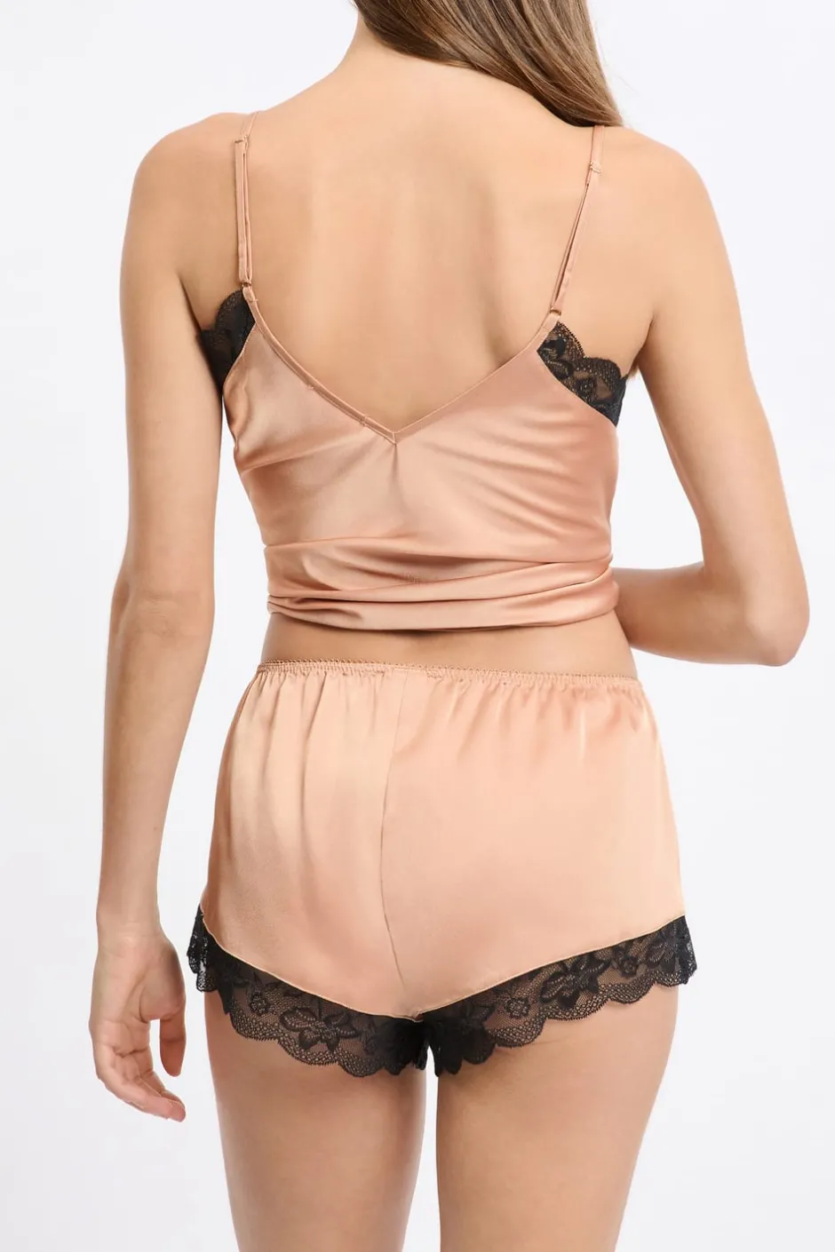 ETAM Partes De Abajo De Pijama|Pantalón corto de pijama satinado con detalles de encaje ARENA