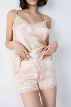ETAM Pijamas De Seda|Partes De Abajo De Pijama|Pantalón corto de seda ROSA