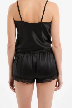 ETAM Pijamas De Seda|Partes De Abajo De Pijama|Pantalón corto de seda NEGRO