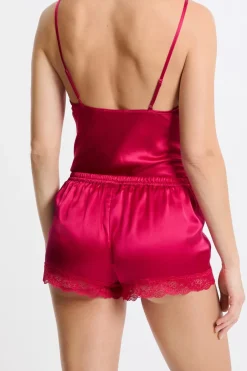 ETAM Pijamas De Seda|Partes De Abajo De Pijama|Pantalón corto de seda con detalles de encaje PETUNIA