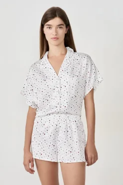 ETAM Partes De Abajo De Pijama|Los Pijamas Más Responsables|Pantalón cortos de pijama de satén con estampado de corazones MULTICOLOR