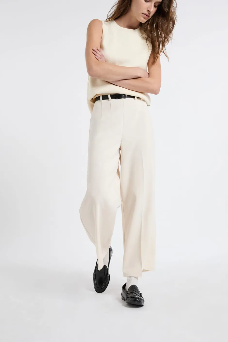 ETAM Corte Ancho|Pantalones|Pantalón cropped lino