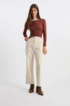 ETAM Corte Recto|Pantalones|Pantalón de algodón BLANCO