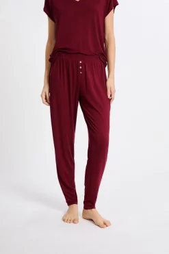 ETAM Los Pijamas Más Responsables|Pijamas Esenciales|Pantalón de pijama BURDEOS GRANATE