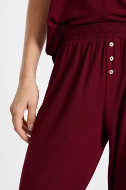 ETAM Los Pijamas Más Responsables|Pijamas Esenciales|Pantalón de pijama BURDEOS GRANATE