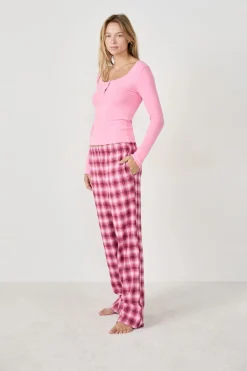 ETAM Partes De Abajo De Pijama|Los Pijamas Más Responsables|Pantalón de pijama a cuadros ROSA