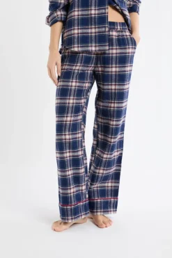 ETAM Los Pijamas Más Responsables|Partes De Abajo De Pijama|Pantalón de pijama a cuadros de algodón marino
