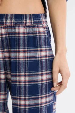 ETAM Los Pijamas Más Responsables|Partes De Abajo De Pijama|Pantalón de pijama a cuadros de algodón marino