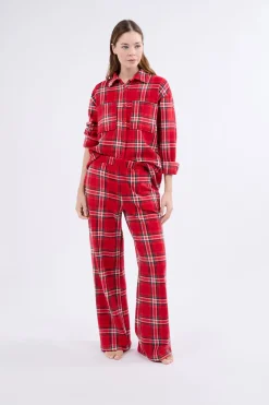 ETAM Pijamas Calentitos|Partes De Abajo De Pijama|Pantalón de pijama a cuadros ROJO
