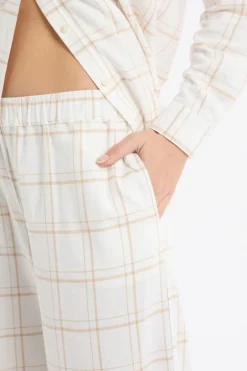ETAM Los Pijamas Más Responsables|Partes De Abajo De Pijama|Pantalón de pijama a cuadros de algodón BEIGE