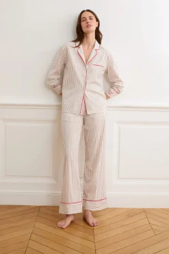 ETAM Los Pijamas Más Responsables|Partes De Abajo De Pijama|Pantalón de pijama a rayas con algodón CRUDO