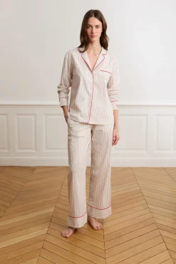 ETAM Los Pijamas Más Responsables|Partes De Abajo De Pijama|Pantalón de pijama a rayas con algodón CRUDO