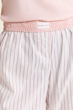 ETAM Los Pijamas Más Responsables|Partes De Abajo De Pijama|Pantalón de pijama a rayas con algodón ROSA