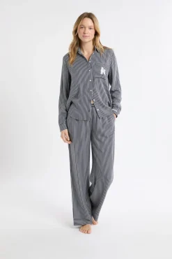 ETAM Los Pijamas Más Responsables|Partes De Abajo De Pijama|Pantalón de pijama a rayas con cintura elástica marino