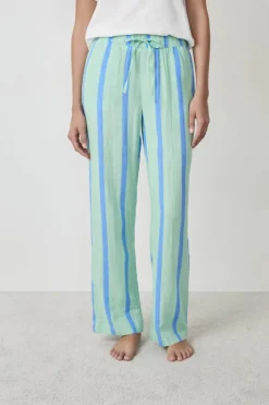 ETAM Partes De Abajo De Pijama|Los Pijamas Más Responsables|Pantalón de pijama a rayas VERDE CLARO