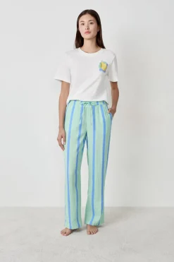 ETAM Partes De Abajo De Pijama|Los Pijamas Más Responsables|Pantalón de pijama a rayas VERDE CLARO