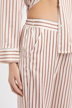 ETAM Partes De Abajo De Pijama|Pantalón de pijama a rayas de satén IMP FD CRUDO
