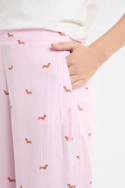 ETAM Los Pijamas Más Responsables|Partes De Abajo De Pijama|Pantalón de pijama a rayas con estampado de perros ROSA CARAMELO