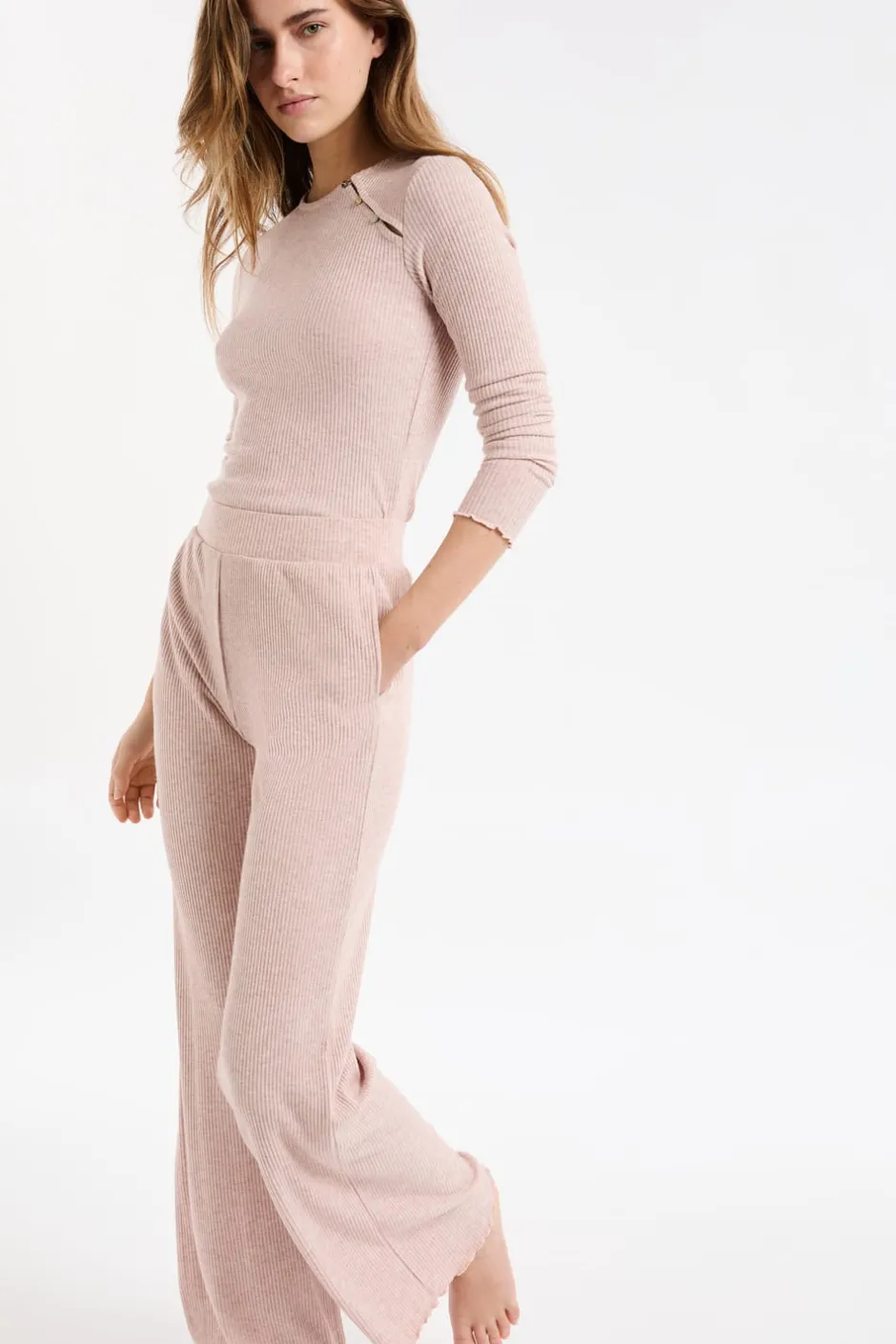 ETAM Homewear|Partes De Abajo De Pijama|Pantalón de pijama acanalado ROSA EMPOLVADO