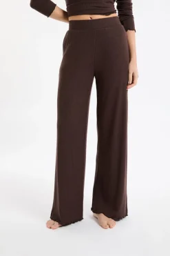 ETAM Homewear|Partes De Abajo De Pijama|Pantalón de pijama acanalado CHOCOLATE