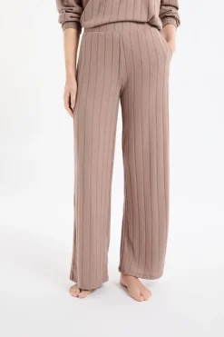 ETAM Homewear|Los Pijamas Más Responsables|Pantalón de pijama ancho MARRÓN