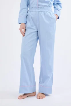 ETAM Partes De Abajo De Pijama|Los Pijamas Más Responsables|Pantalón de pijama ancho de algodón AZUL CLARO