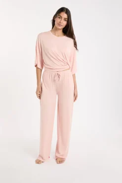 ETAM Los Pijamas Más Responsables|Pijamas Esenciales|Pantalón de pijama ancho de modal ROSA EMPOLVADO