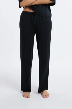 ETAM Los Pijamas Más Responsables|Pijamas Esenciales|Pantalón de pijama ancho de modal NEGRO