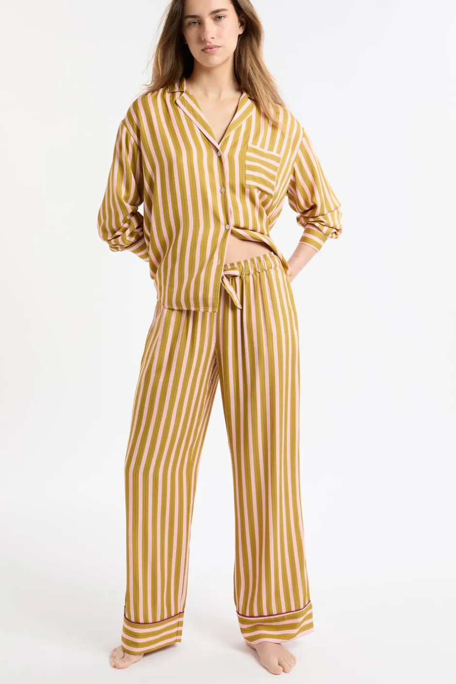 ETAM Los Pijamas Más Responsables|Partes De Abajo De Pijama|Pantalón de pijama bicolor a rayas MULTICOLOR