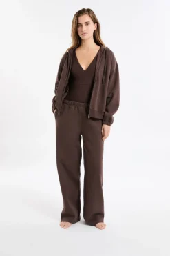 ETAM Homewear|Los Pijamas Más Responsables|Pantalón de pijama con cintura elástica y algodón CHOCOLATE