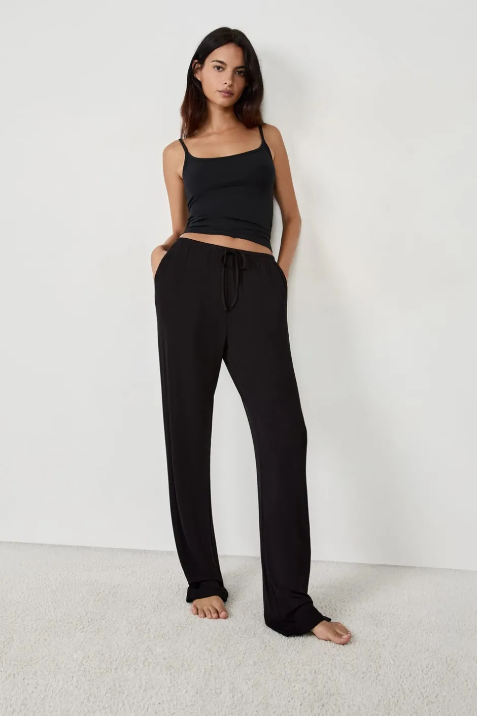 ETAM Homewear|Partes De Abajo De Pijama|Pantalón de pijama con cordón NEGRO
